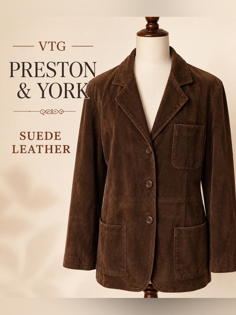 Preston & York Dark Brown Suede Blazer Jacket